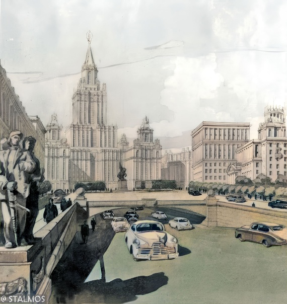 Проект реконструкции Октябрьской (Калужской) площади в Москве, 1953 год.jpg